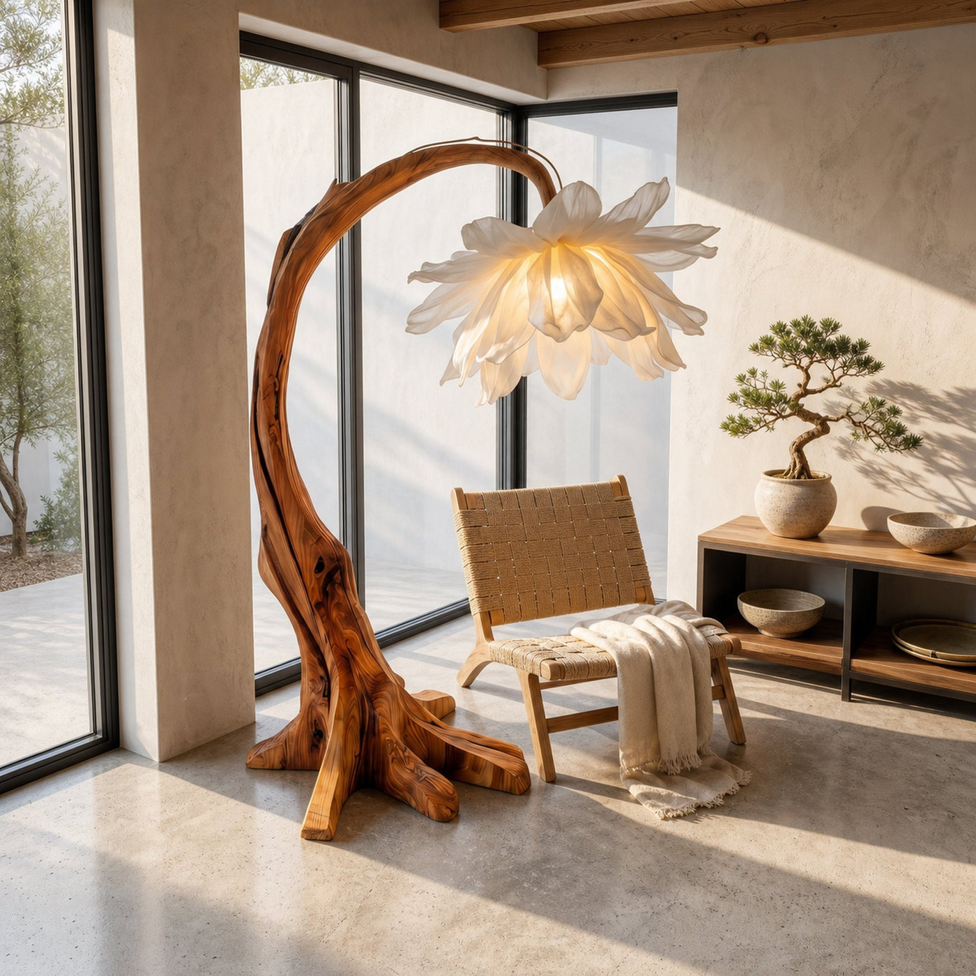 Contemporary Floor Lamp With Sculptural Floral Design For Living Room And Bedroom - product view 3