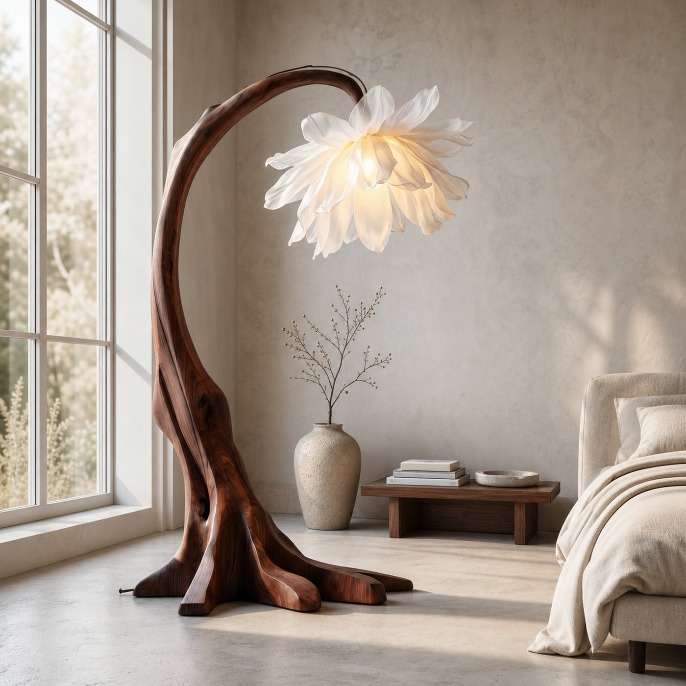 Contemporary Floor Lamp With Sculptural Floral Design For Living Room And Bedroom - product view 7