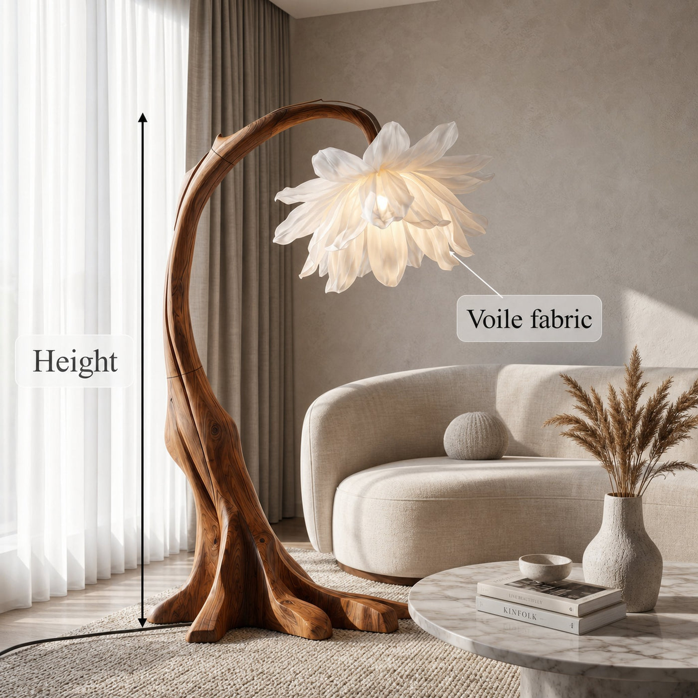 Contemporary Floor Lamp With Sculptural Floral Design For Living Room And Bedroom - product view 8