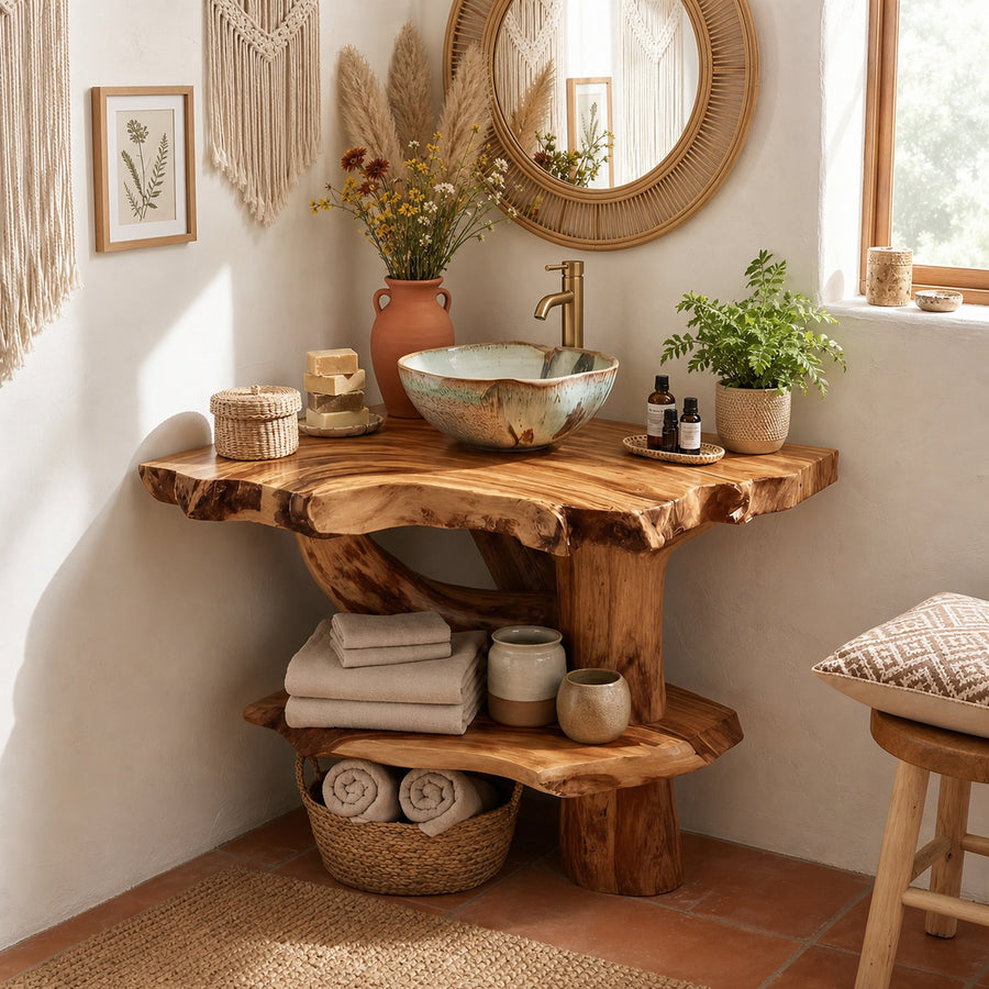 Contemporary Handmade Sink Vanity For Double Bathroom