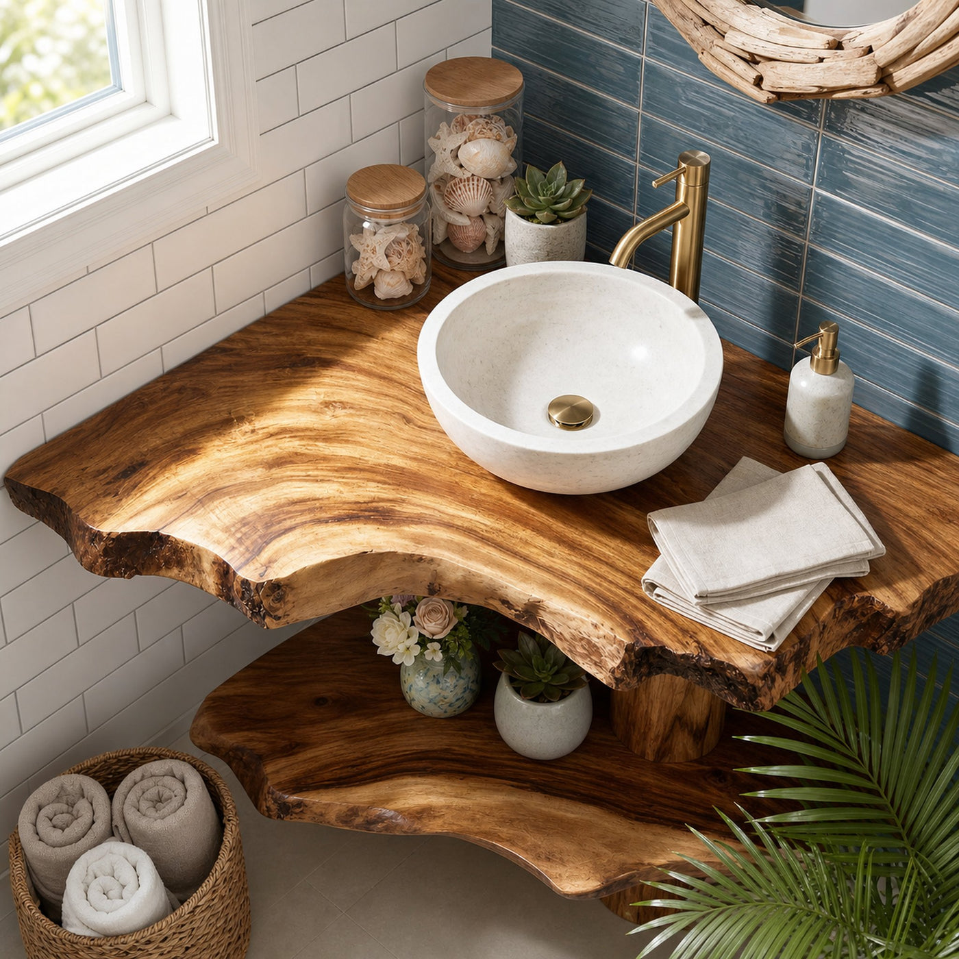 Contemporary Handmade Sink Vanity For Double Bathroom - product view 6