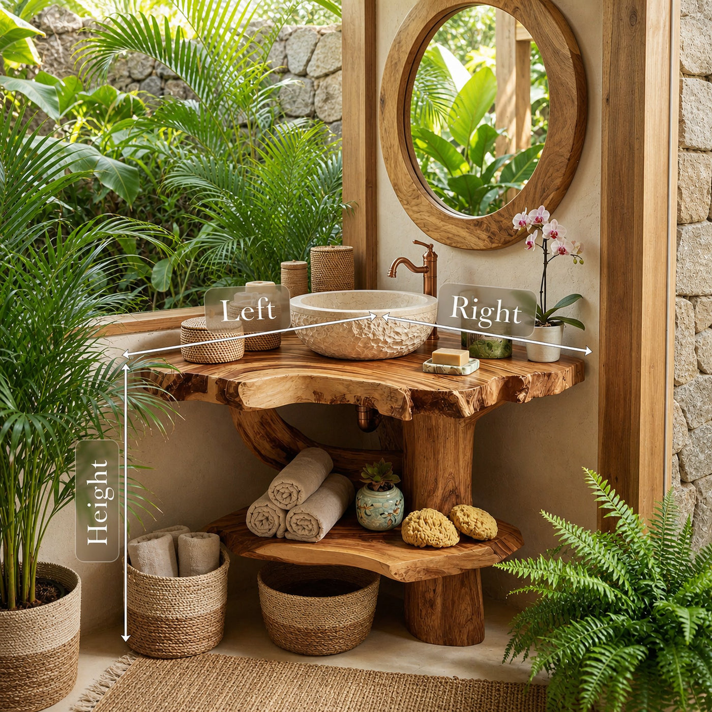 Contemporary Handmade Sink Vanity For Double Bathroom - product view 7