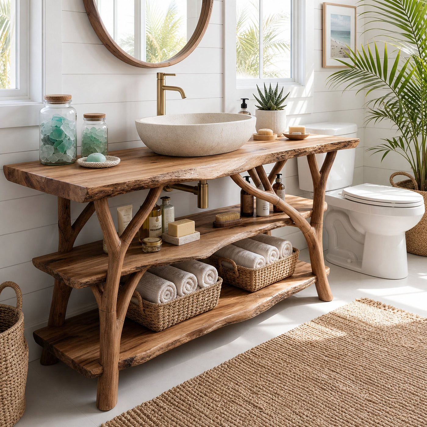 Contemporary Handmade Sink Vanity For New Bathroom Setup - product view 2