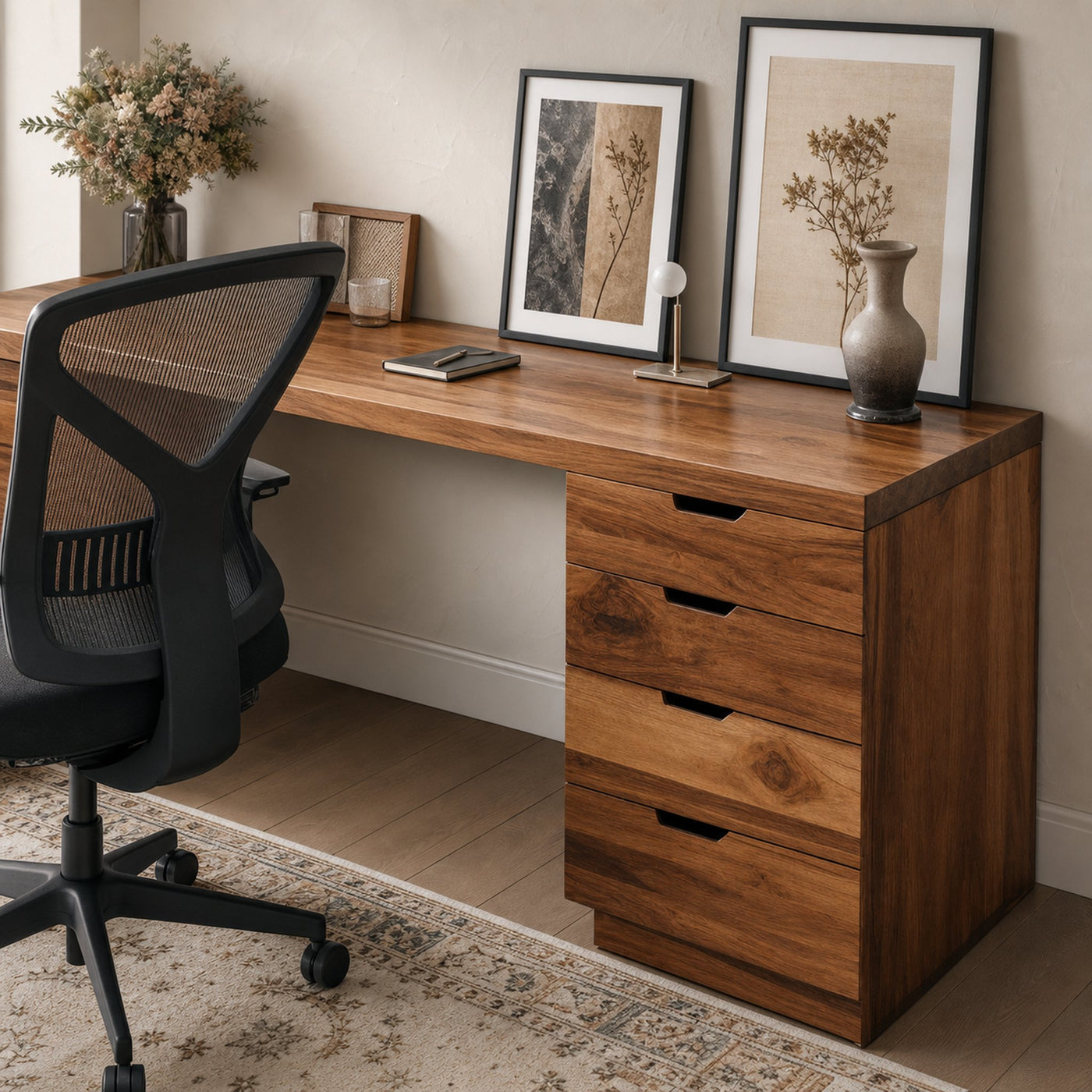 Contemporary L Shaped Desk With Drawers For Home Office - product view 3
