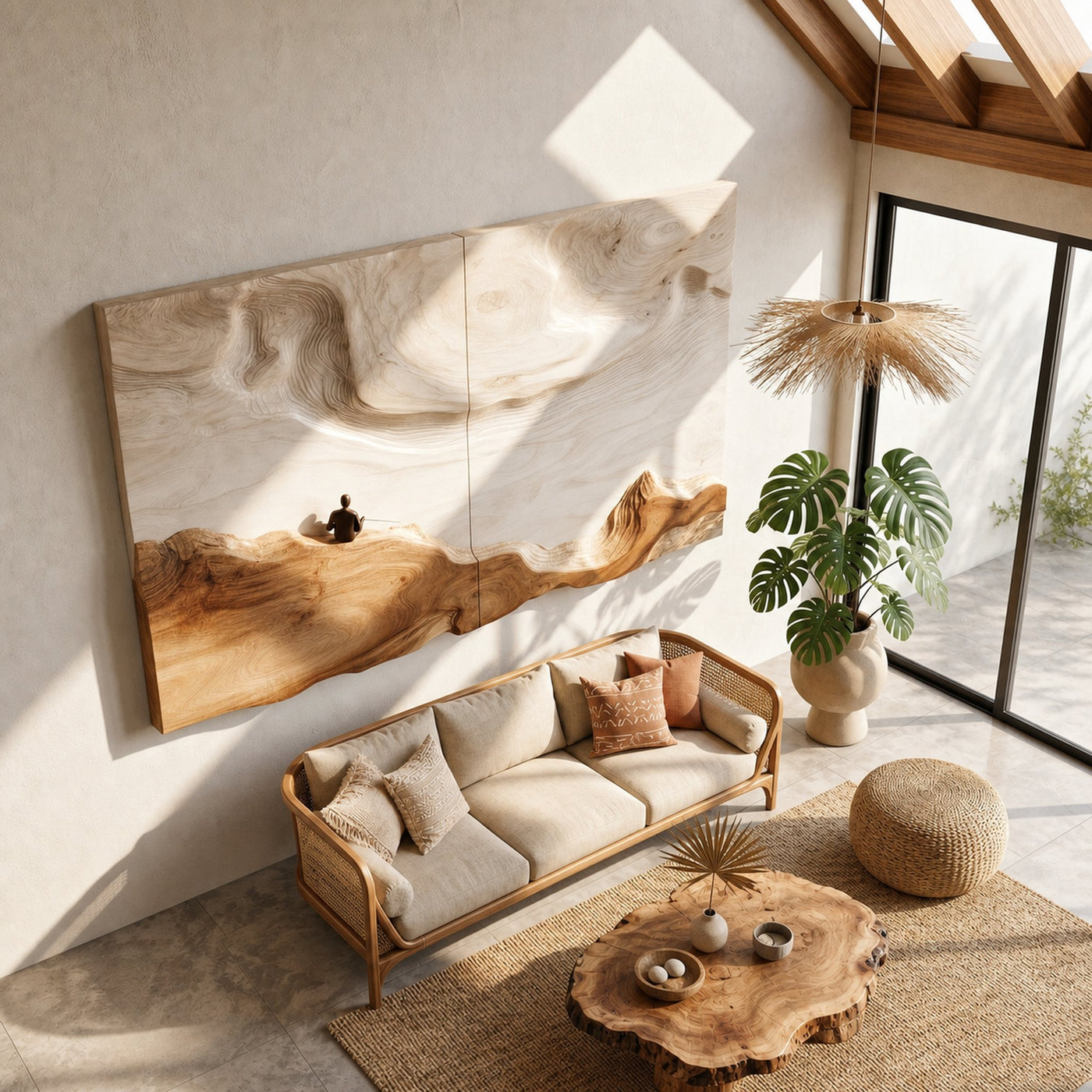 Contemporary Landscape Wood Wall Decor For Elegant Organic Home Design - product view 2