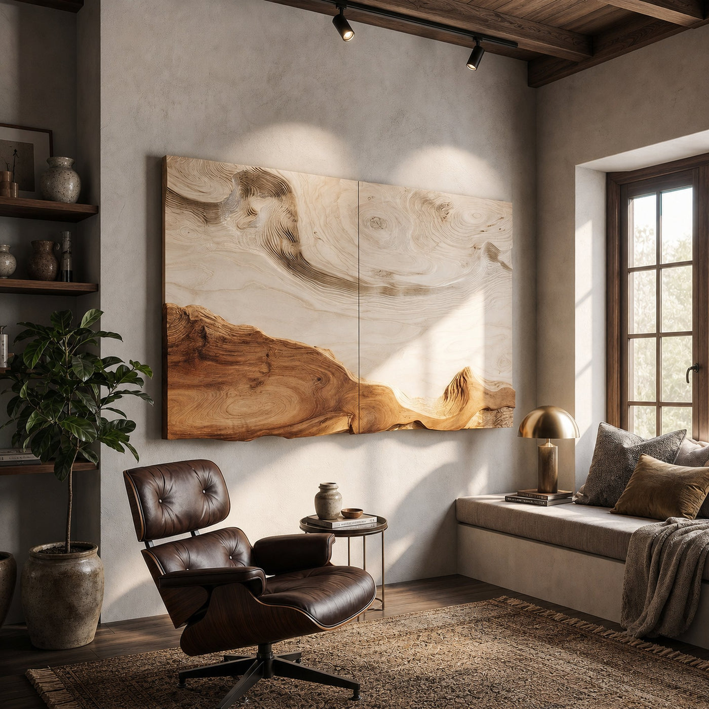 Contemporary Landscape Wood Wall Decor For Elegant Organic Home Design - product view 3