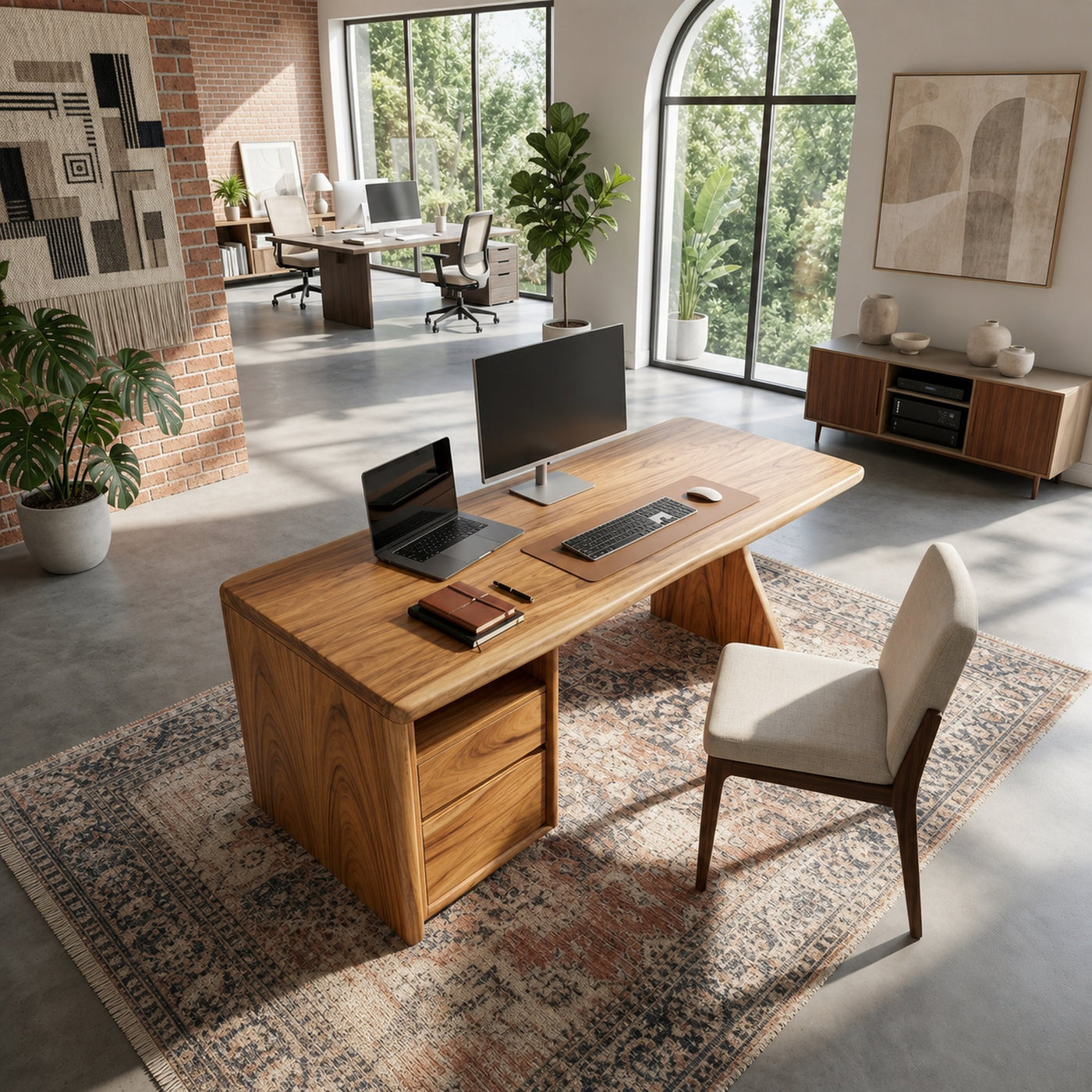 Contemporary Laptop Desk With Side Storage For City Apartment Office - product view 2