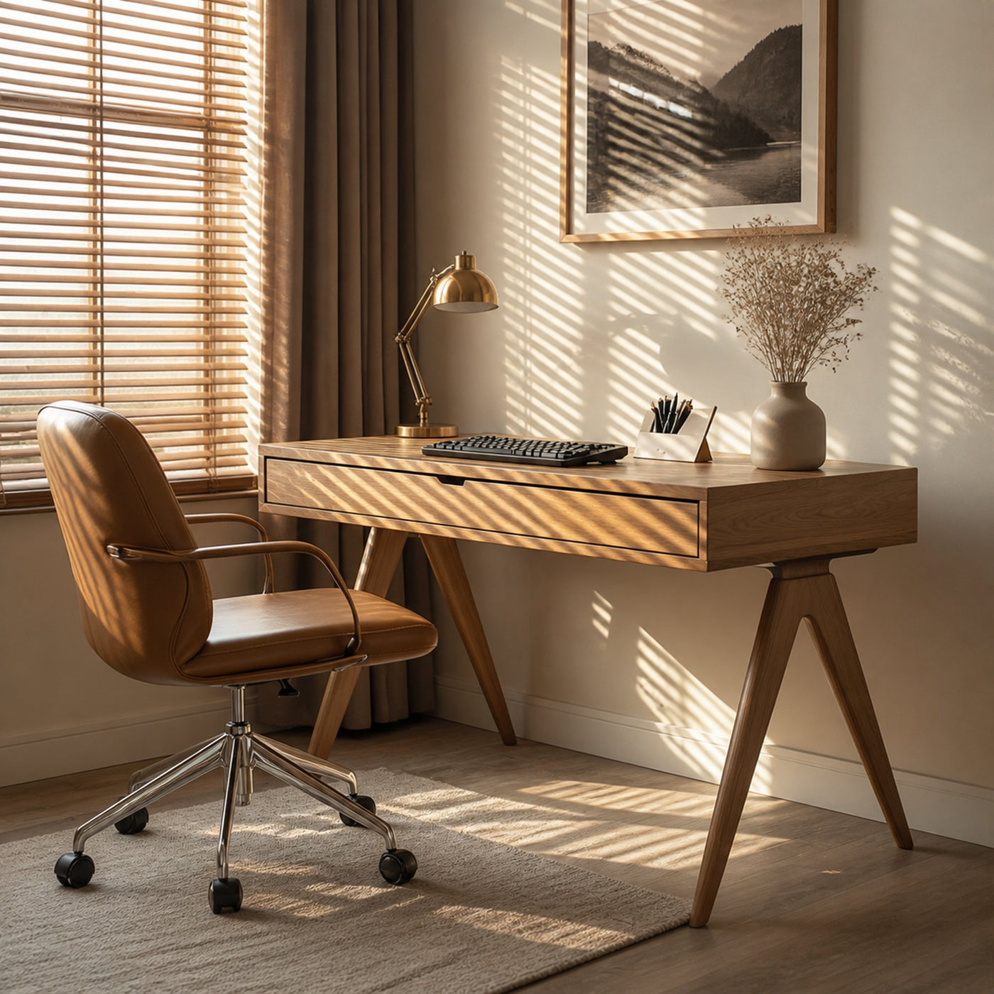 Contemporary Linear Work Desk Home Office And Studio Room