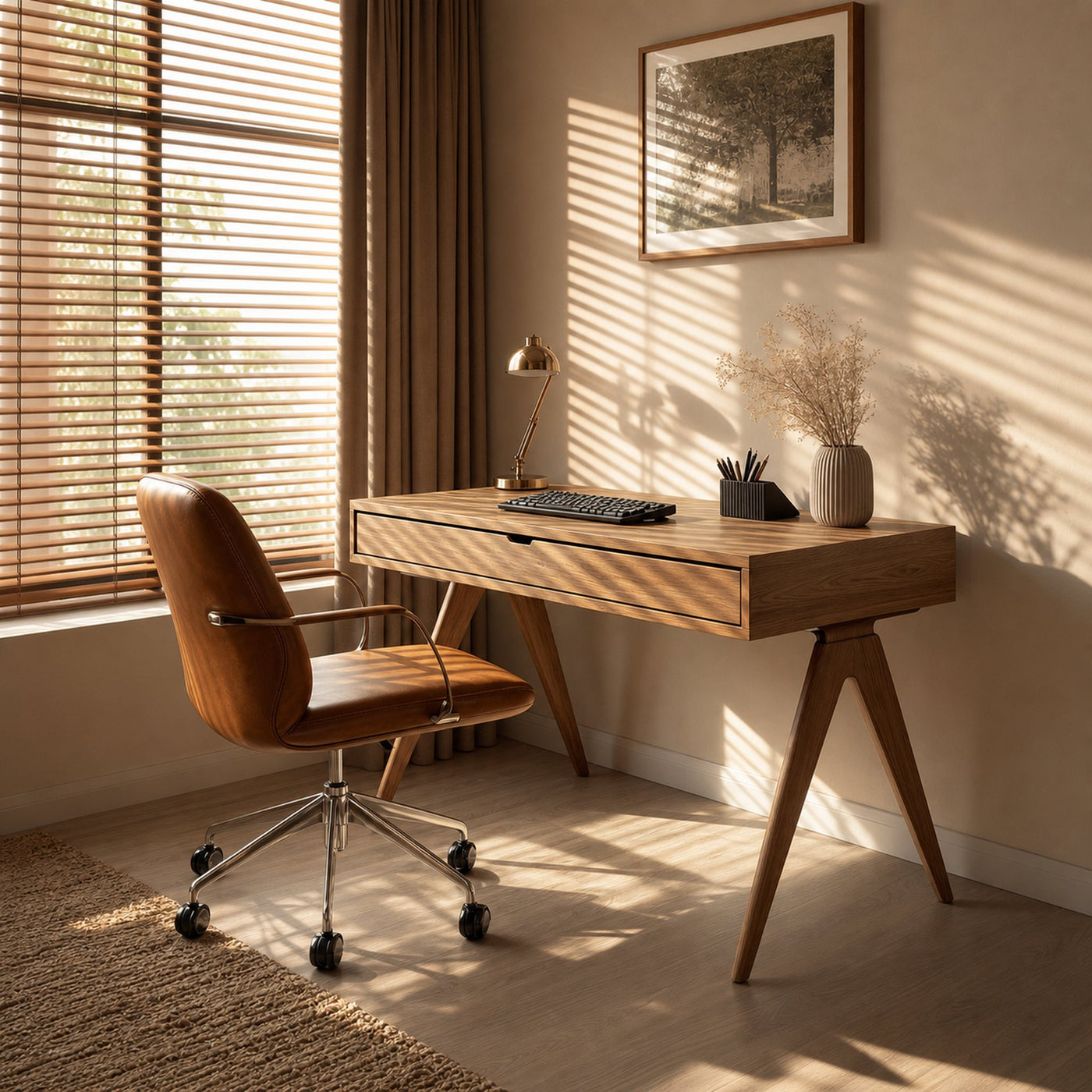 Contemporary Linear Work Desk Home Office And Studio Room - product view 2