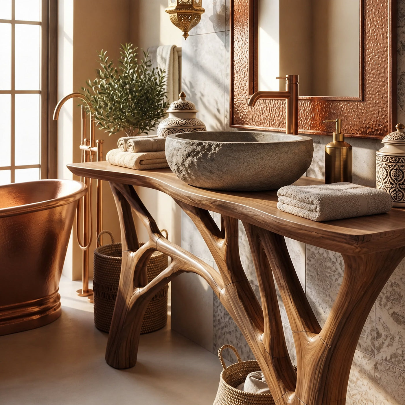 Contemporary Live Edge Vanity For Minimal Bathroom Space