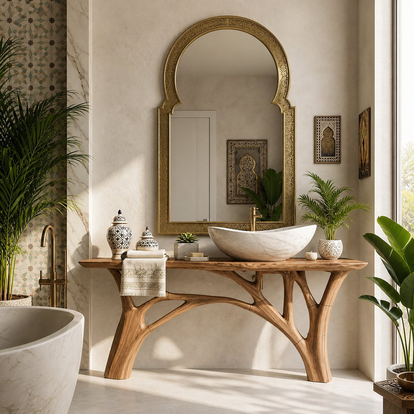 Contemporary Live Edge Vanity For Minimal Bathroom Space - product view 3