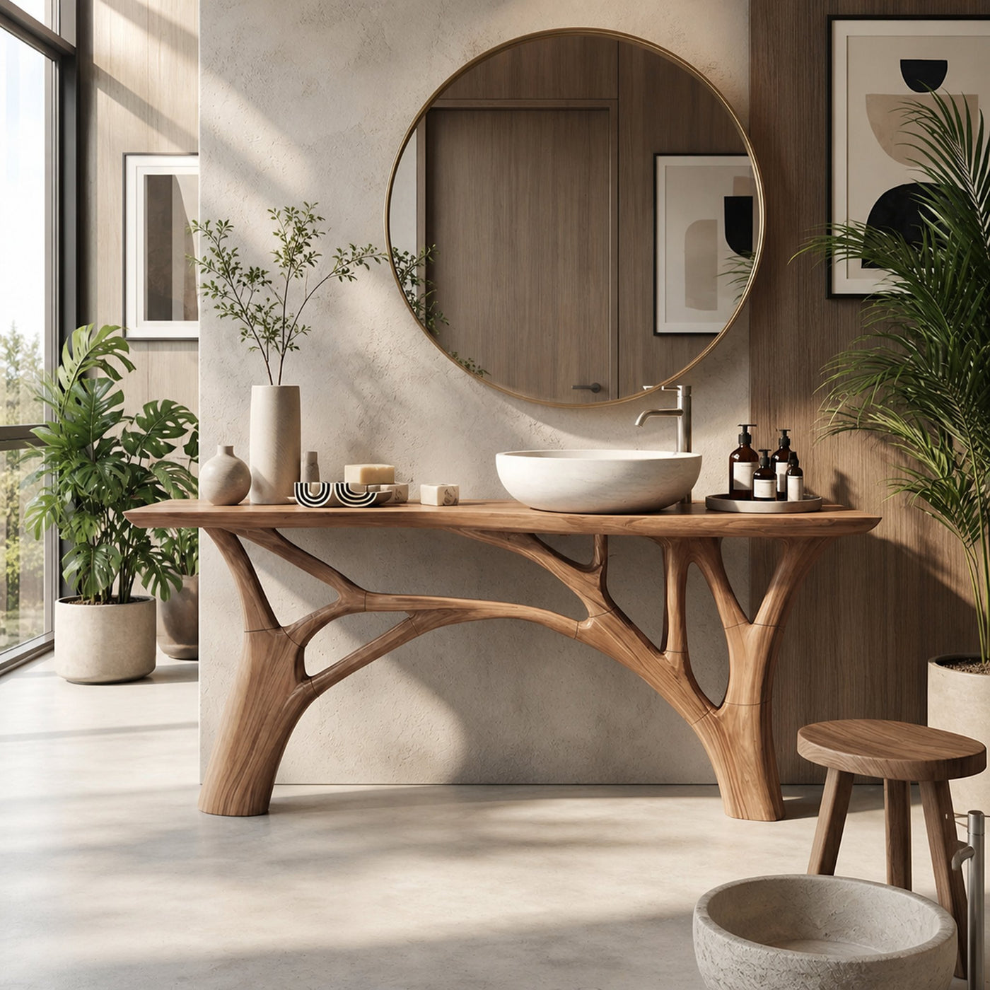 Contemporary Live Edge Vanity For Minimal Bathroom Space - product view 4