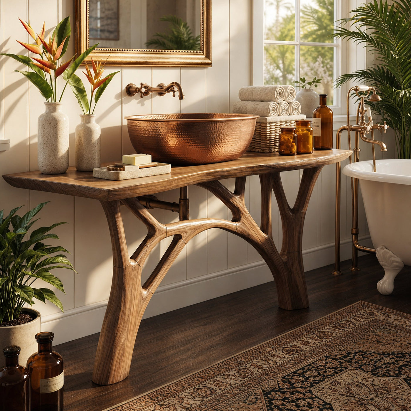 Contemporary Live Edge Vanity For Minimal Bathroom Space - product view 5