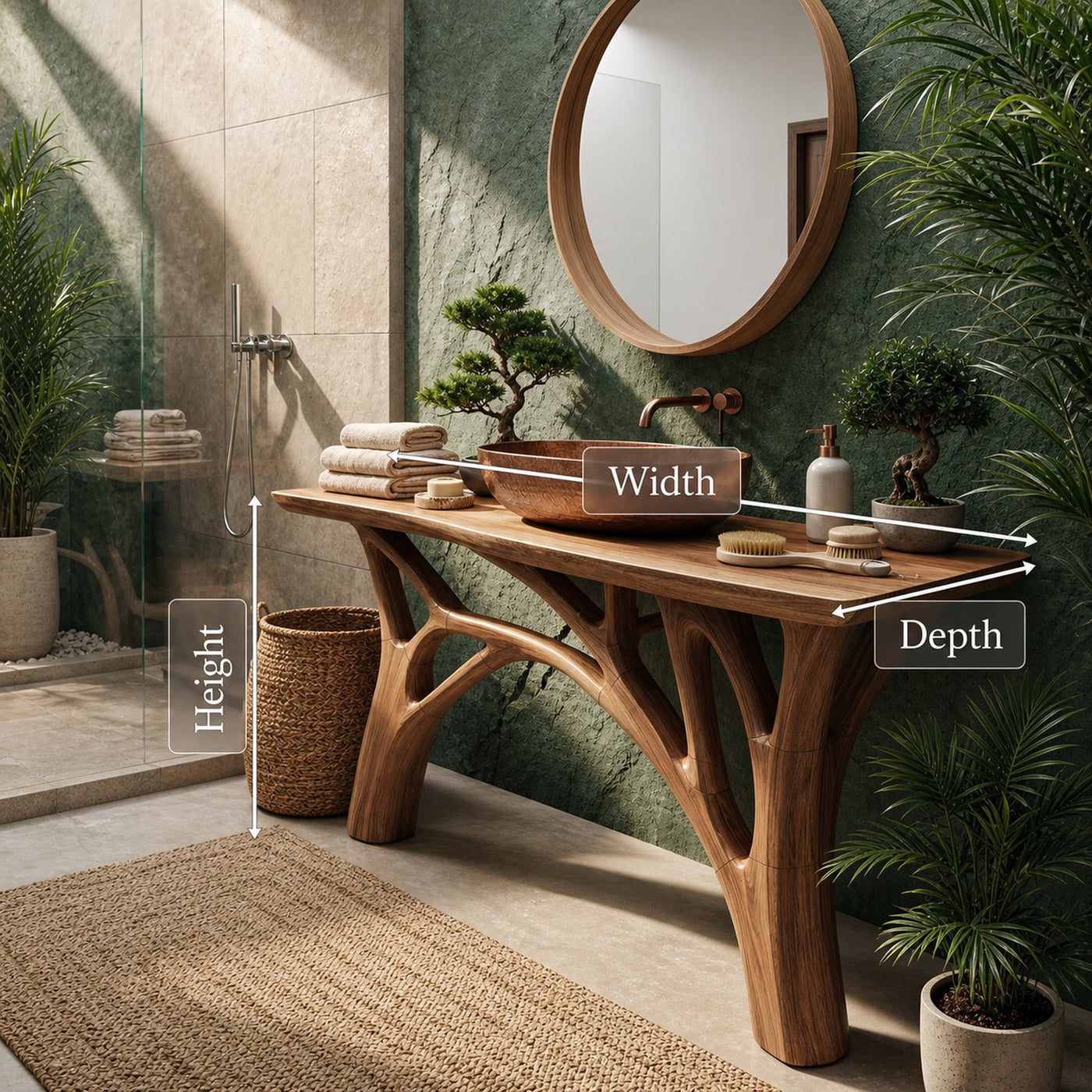 Contemporary Live Edge Vanity For Minimal Bathroom Space - product view 7
