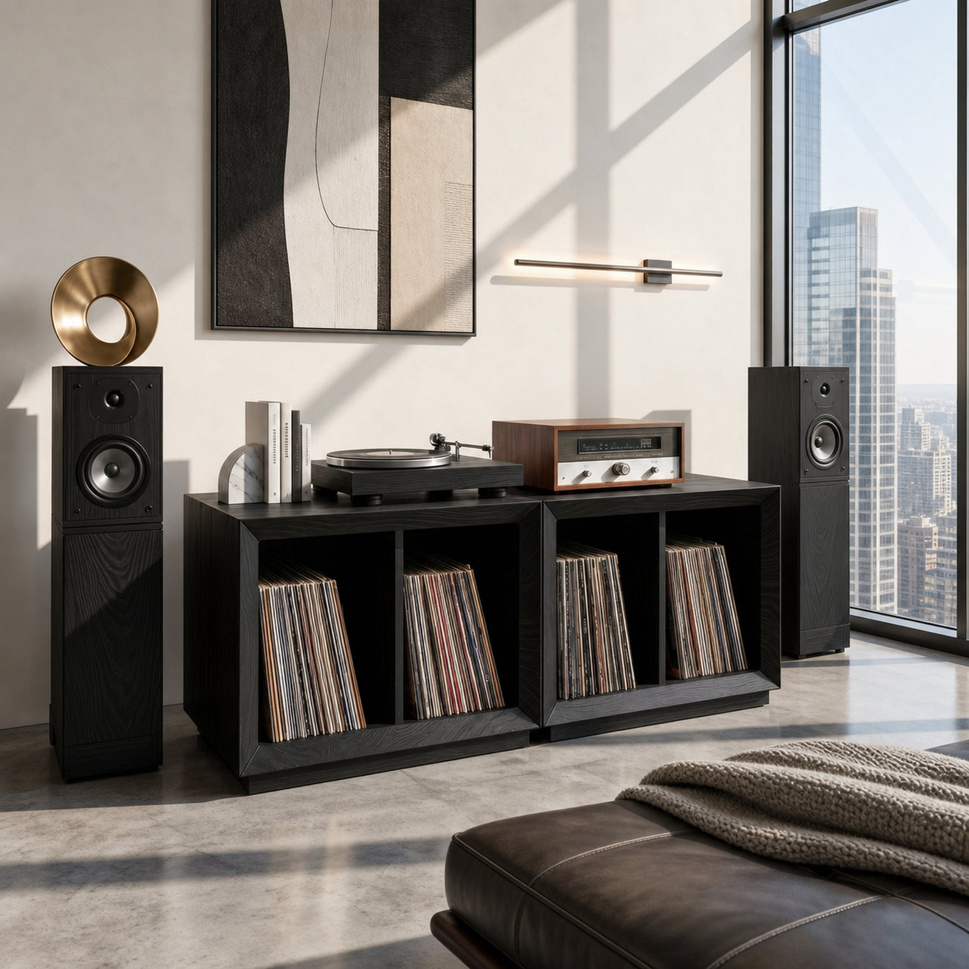 Contemporary Modular Vinyl Storage Cabinet Audiophile Lounge - product view 4