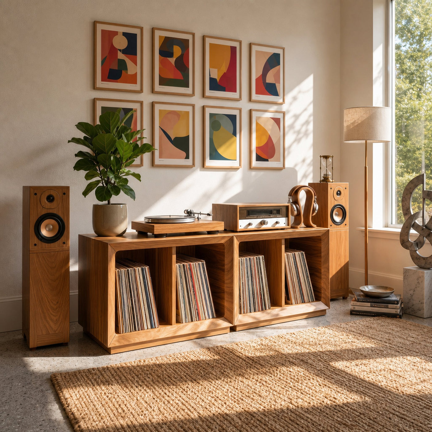 Contemporary Modular Vinyl Storage Cabinet Audiophile Lounge - product view 5