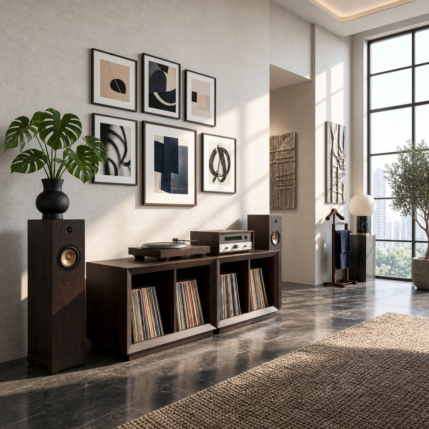 Contemporary Modular Vinyl Storage Cabinet Audiophile Lounge - product view 7