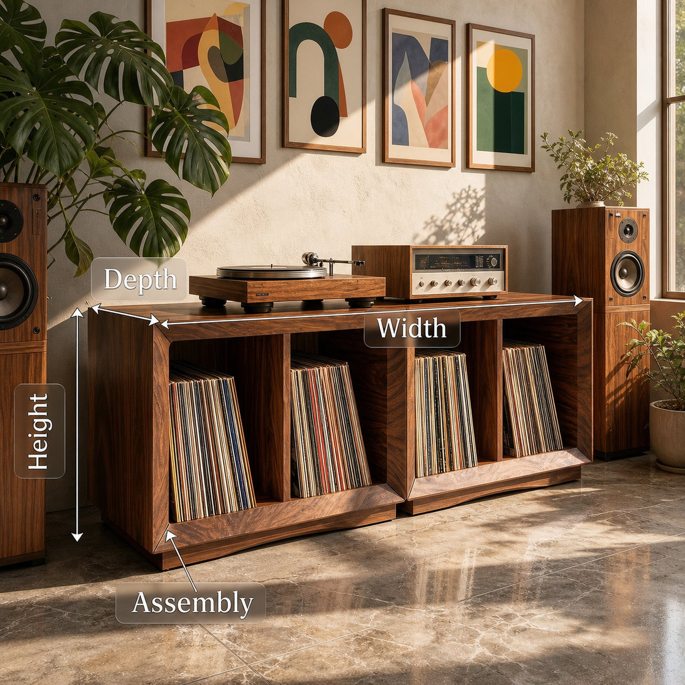 Contemporary Modular Vinyl Storage Cabinet Audiophile Lounge - product view 8