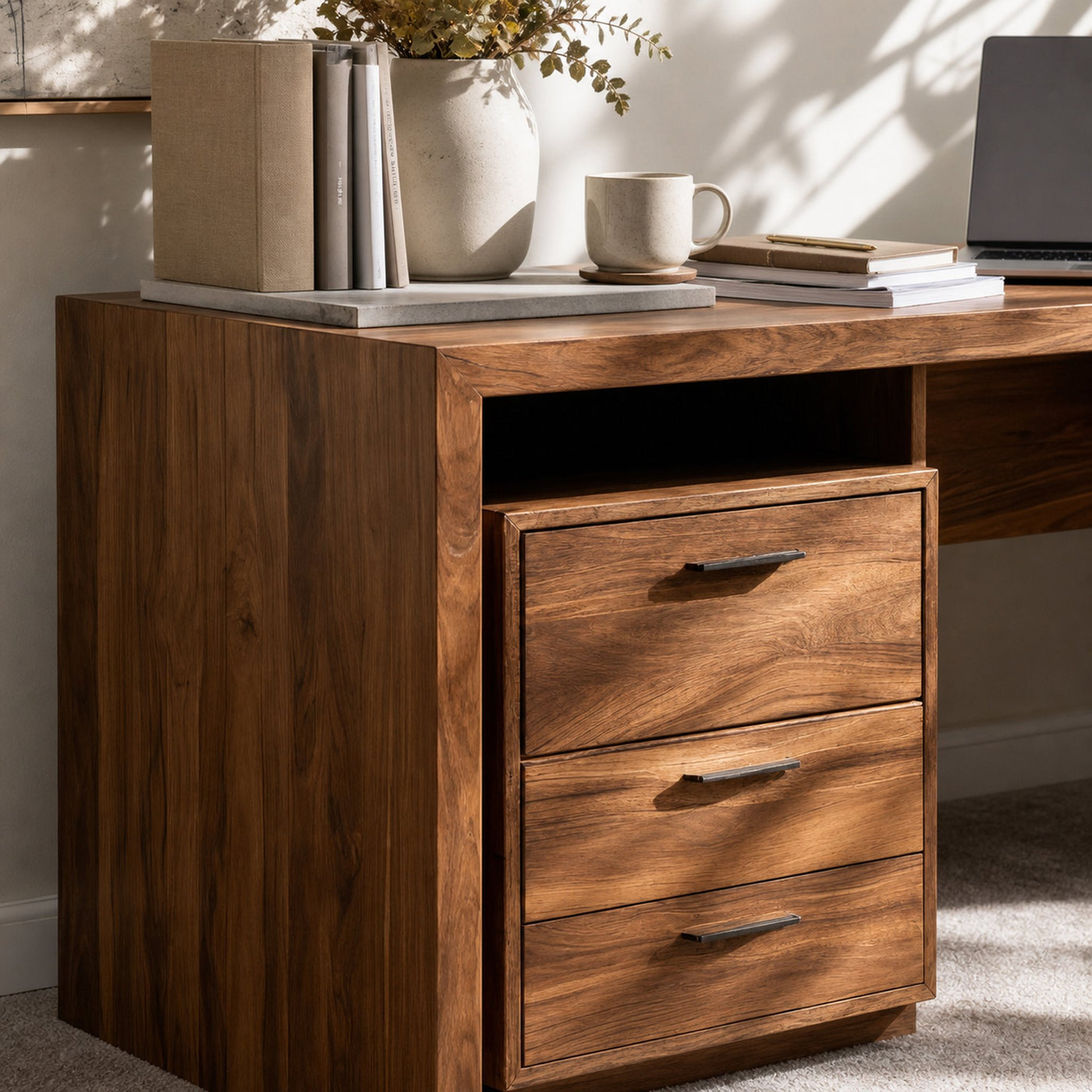 Contemporary Office Desk With Storage Drawers For Home Office - product view 3