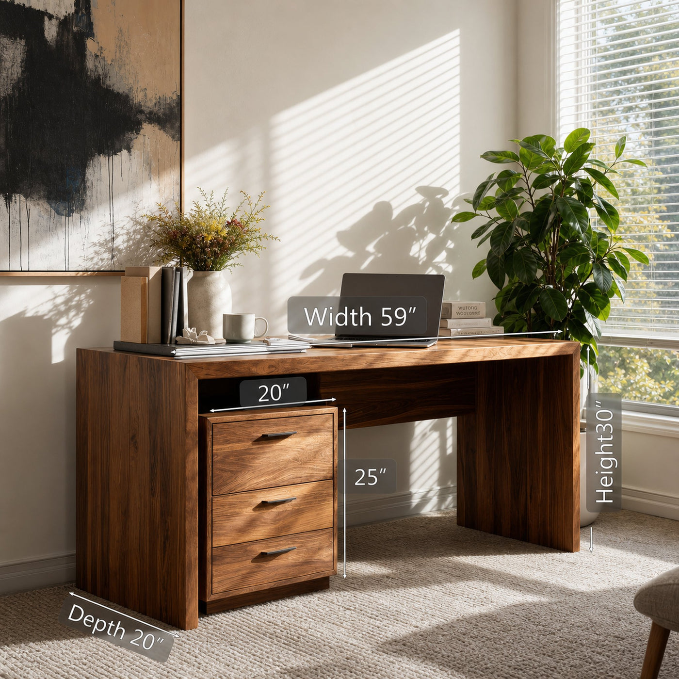 Contemporary Office Desk With Storage Drawers For Home Office - product view 6