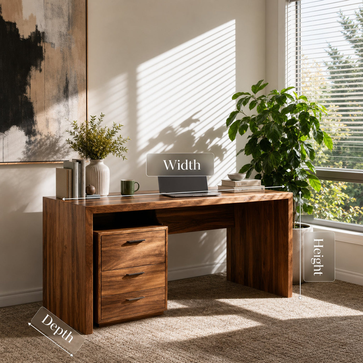 Contemporary Office Desk With Storage Drawers For Home Office - product view 7