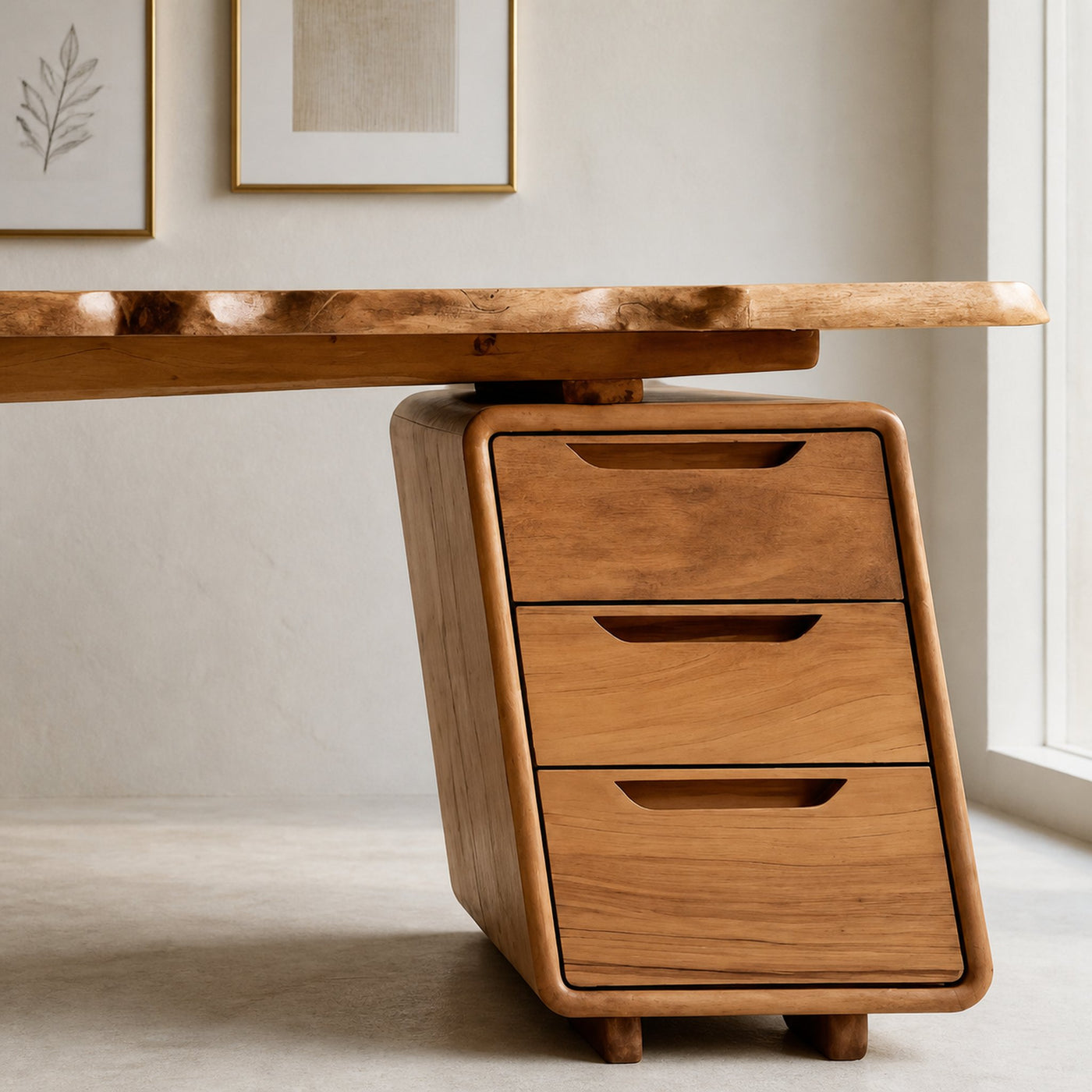 Contemporary Office Desk With Storage Drawers For Home Workspace - product view 3