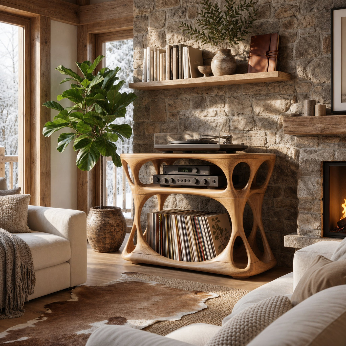 Contemporary Record Player Cabinet For Apartment Interior Space - product view 5