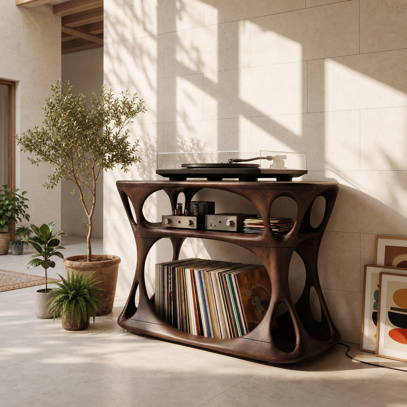 Contemporary Record Player Cabinet For Apartment Interior Space - product view 7
