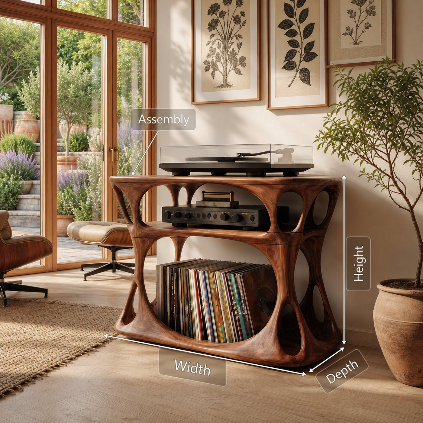 Contemporary Record Player Cabinet For Apartment Interior Space - product view 8