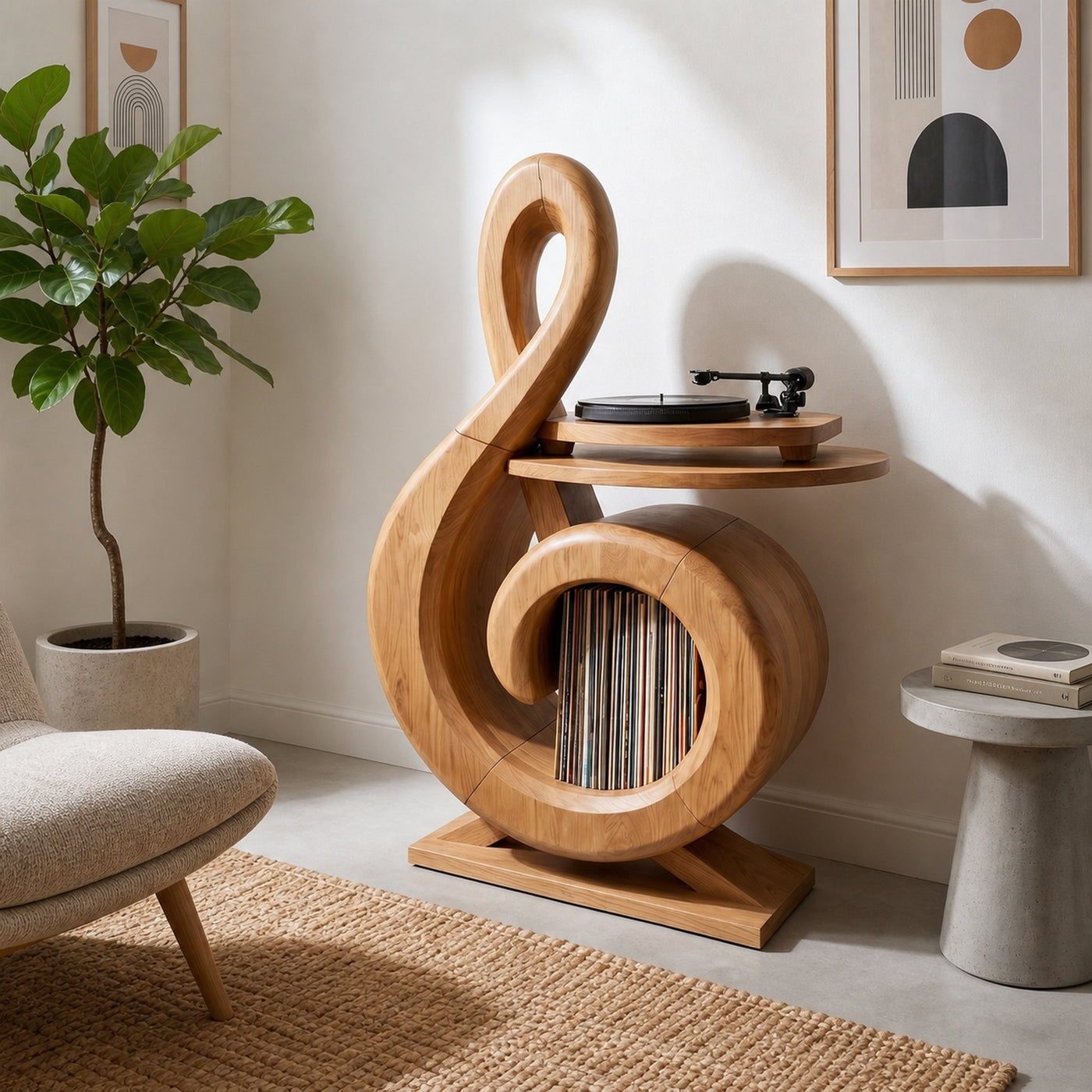 Contemporary Record Storage Stand For Living Room - product view 4