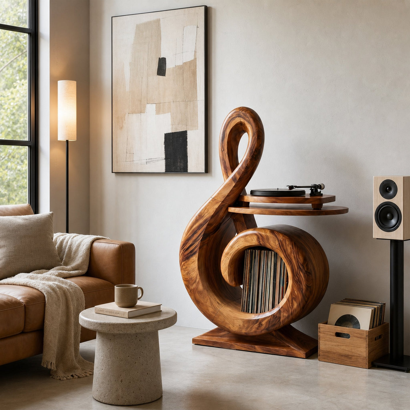 Contemporary Record Storage Stand For Living Room - product view 5