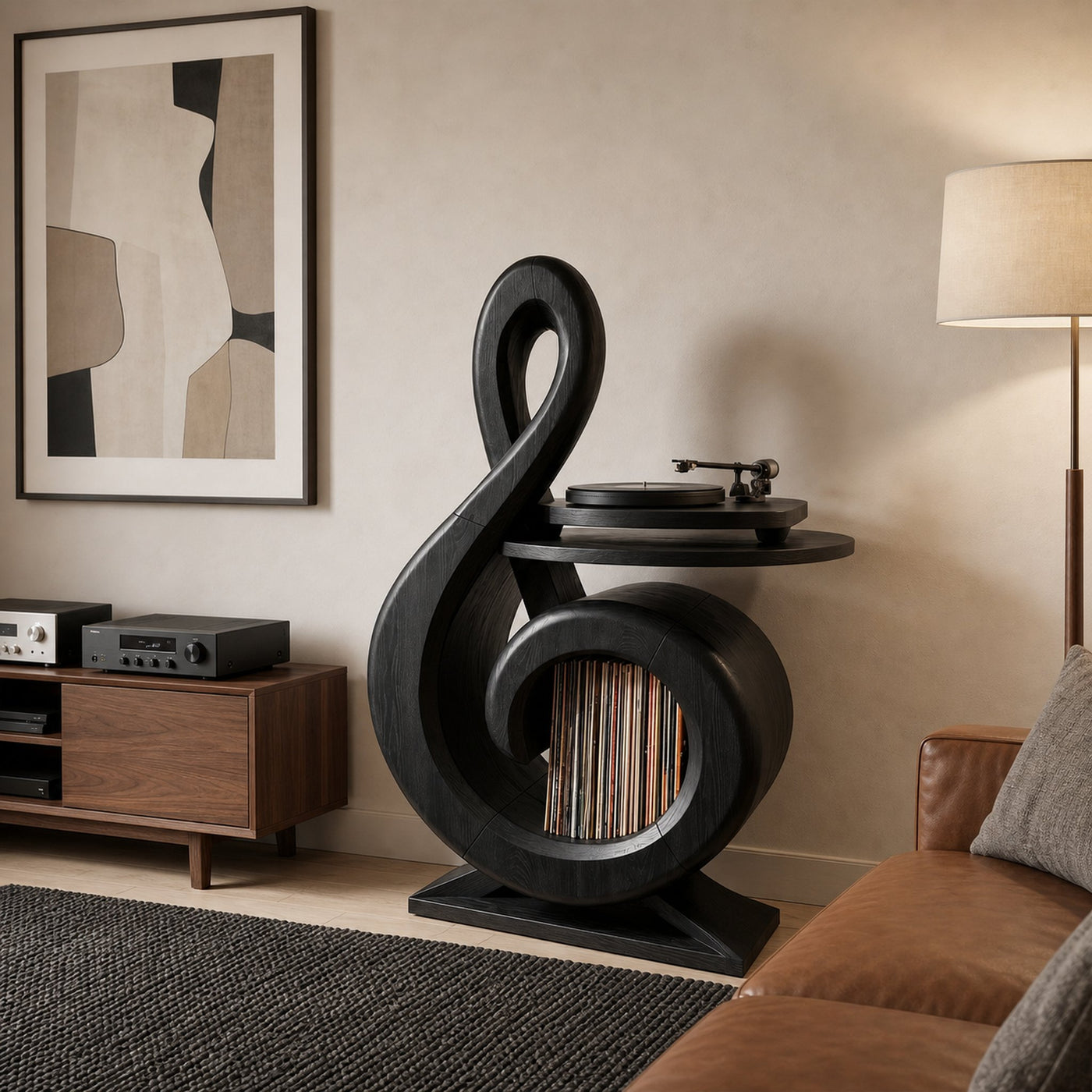 Contemporary Record Storage Stand For Living Room - product view 7