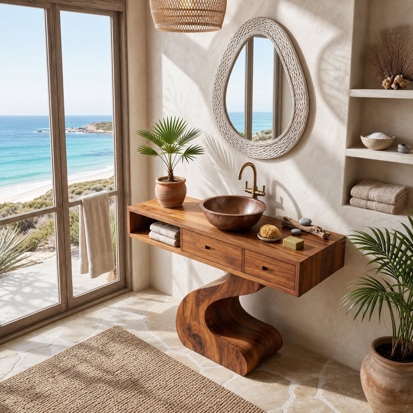 Contemporary Sculpted Vanity For Modern Bathroom Interior - product view 2