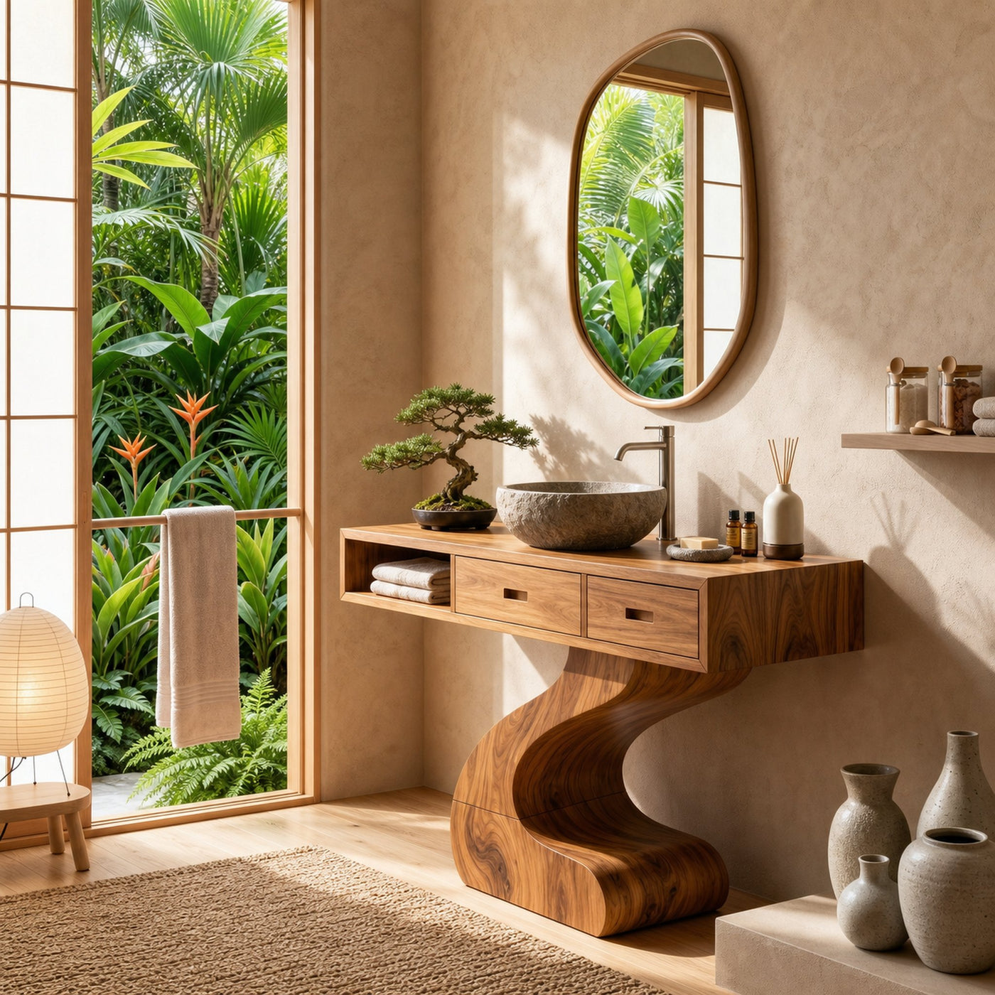 Contemporary Sculpted Vanity For Modern Bathroom Interior - product view 5