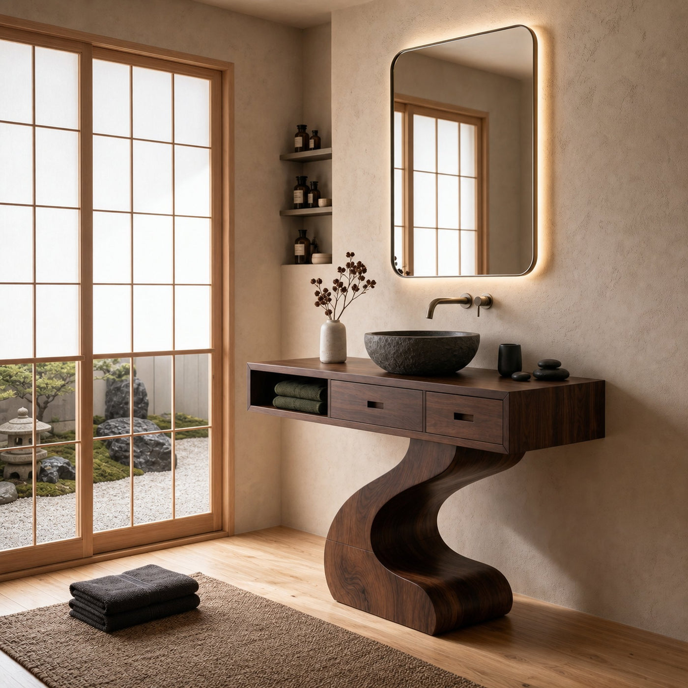 Contemporary Sculpted Vanity For Modern Bathroom Interior - product view 7