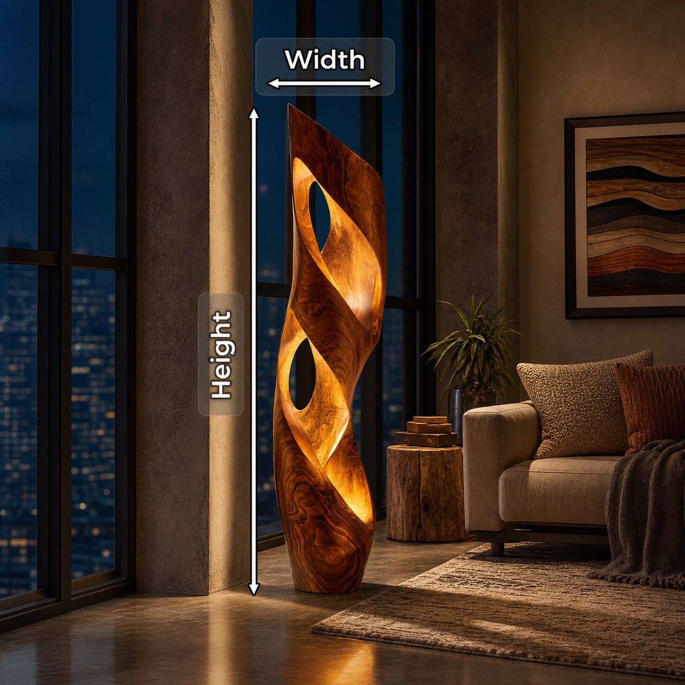 Contemporary Table Lamp Office Desk Living Room Corner Space - product view 8