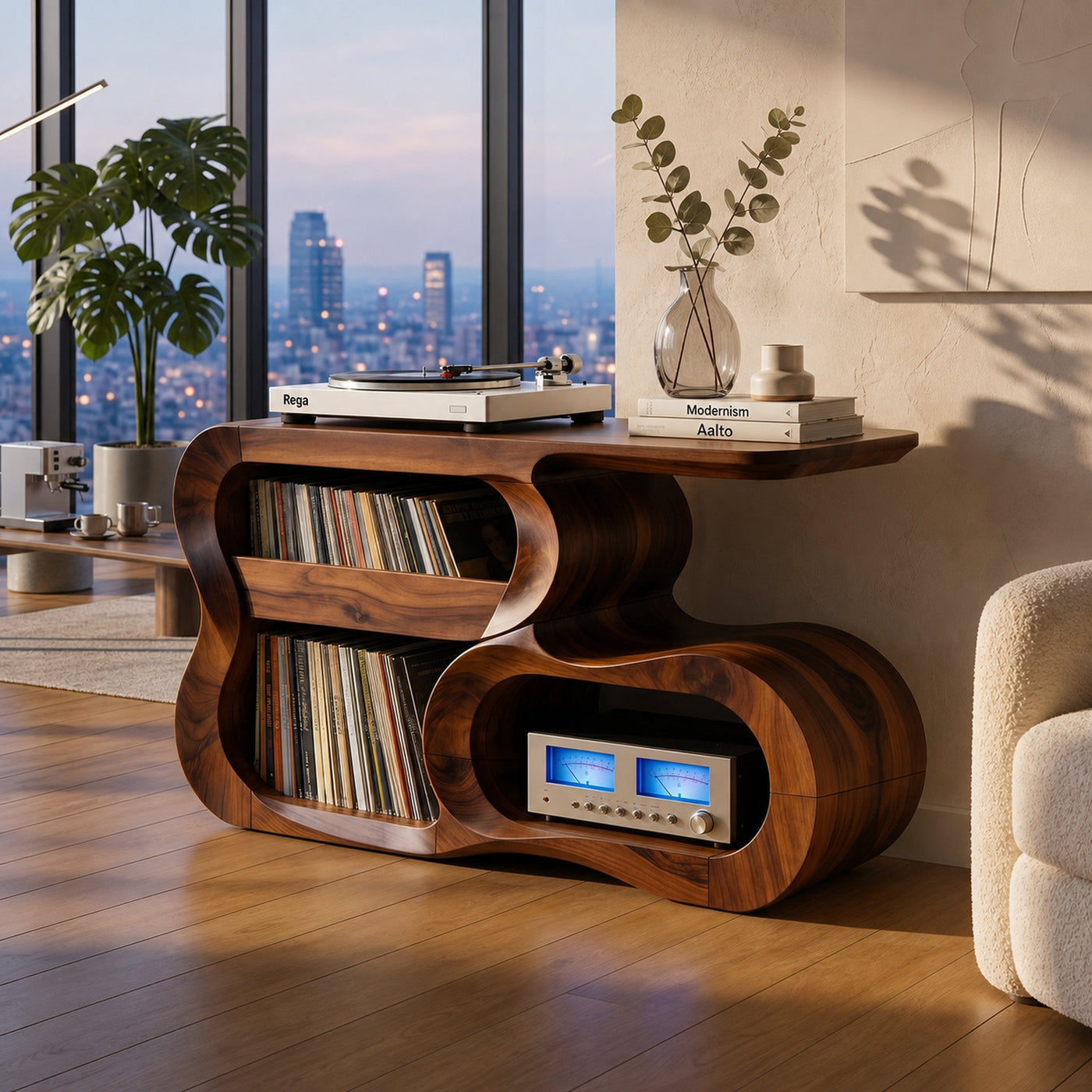 Contemporary Vinyl Record Cabinet For Studio Interior Space