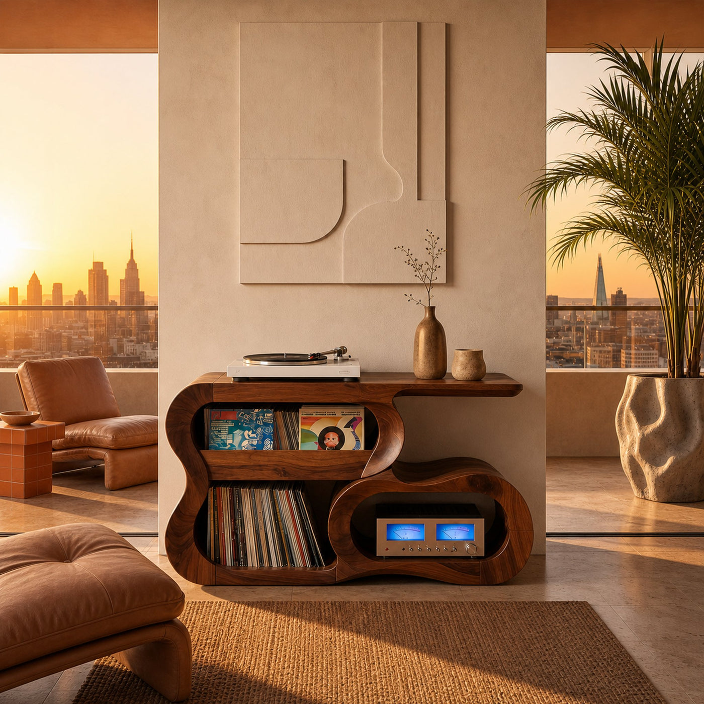 Contemporary Vinyl Record Cabinet For Studio Interior Space - product view 3
