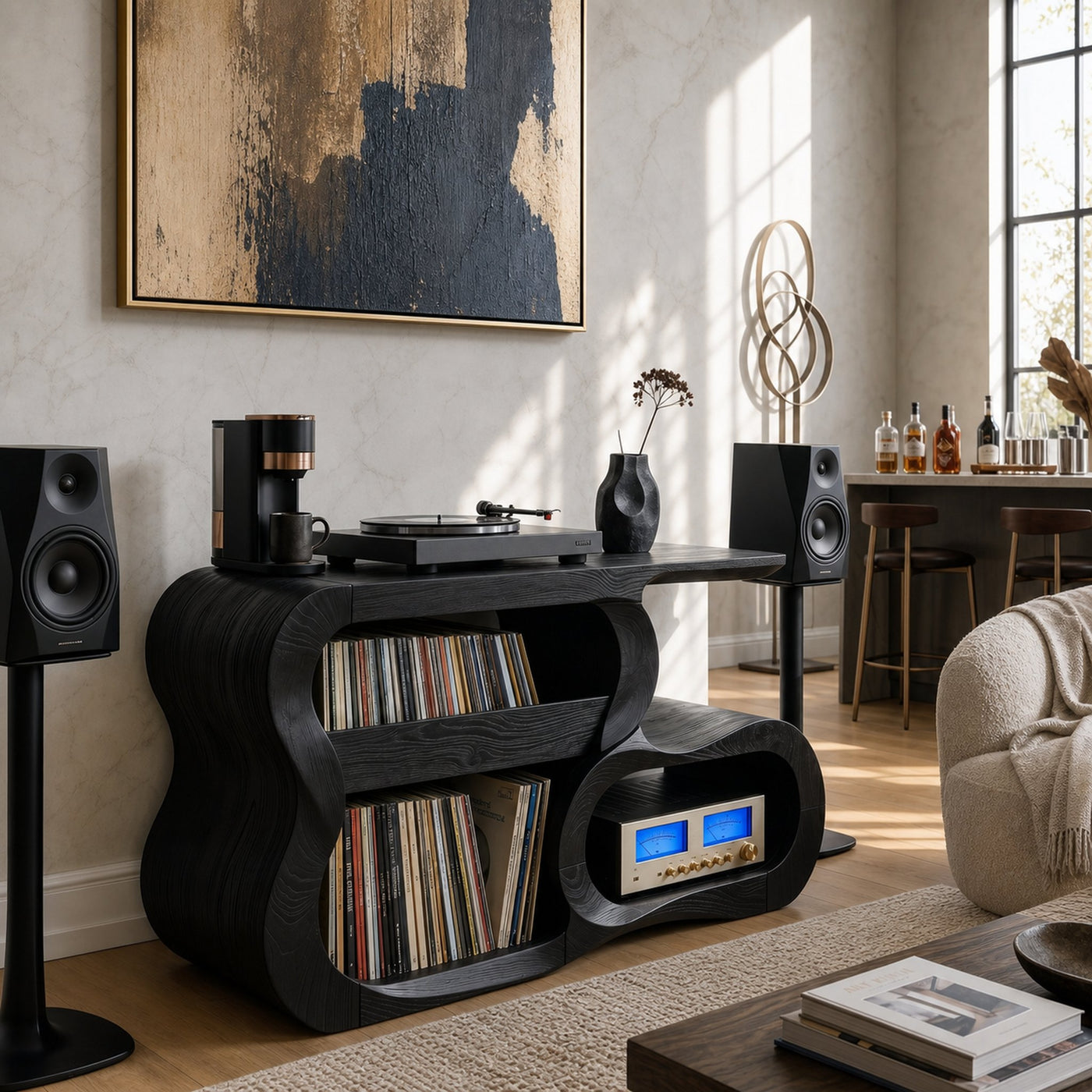 Contemporary Vinyl Record Cabinet For Studio Interior Space - product view 4