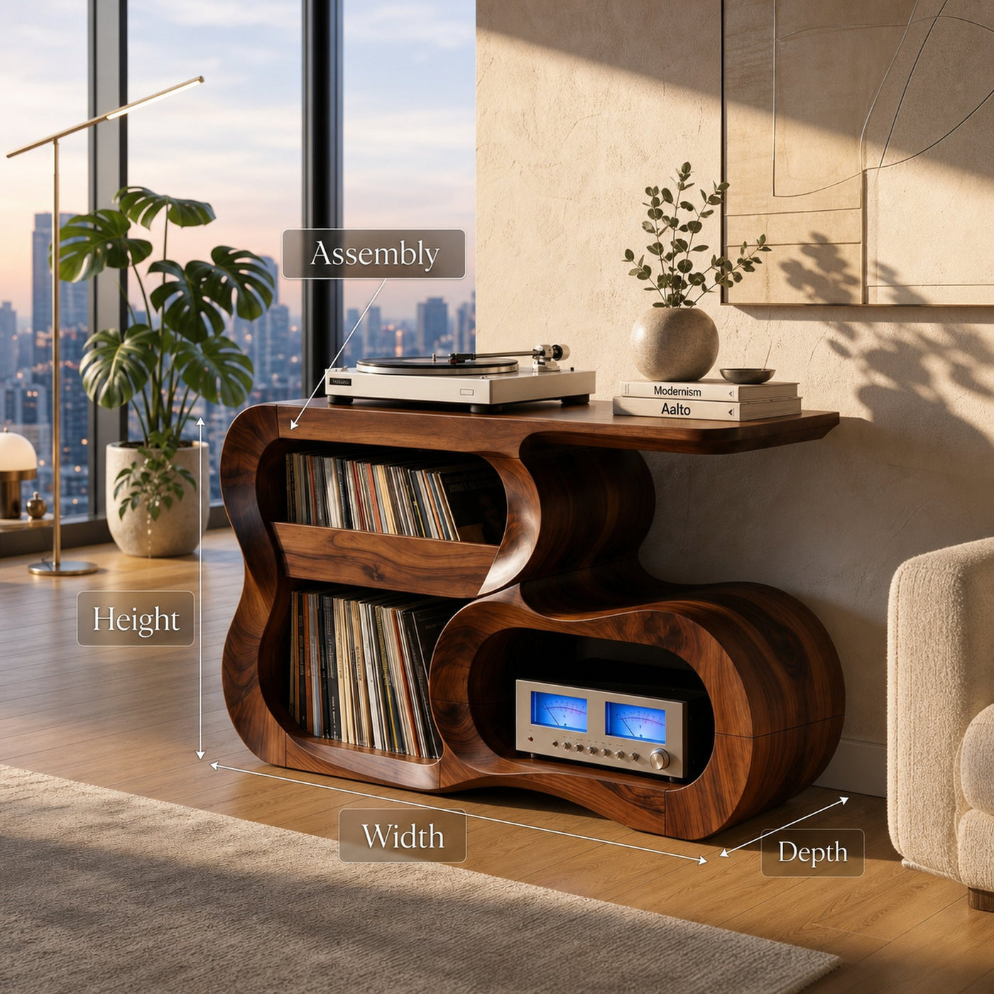 Contemporary Vinyl Record Cabinet For Studio Interior Space - product view 8