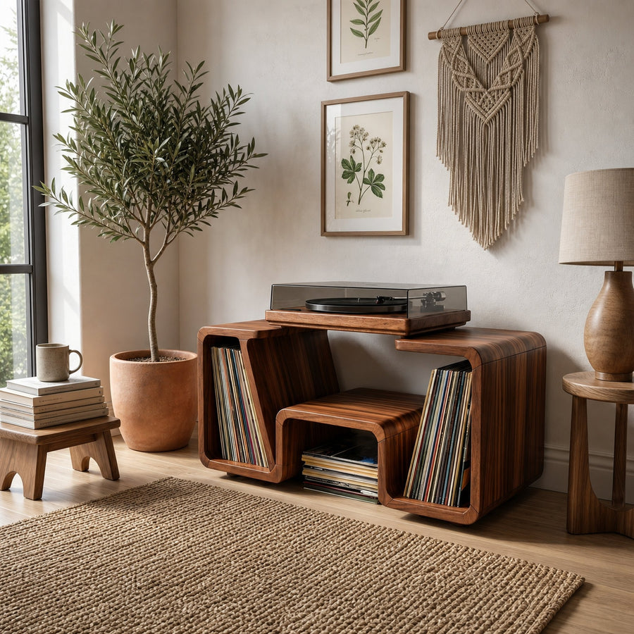 Contemporary Vinyl Record Stand For Listening Room