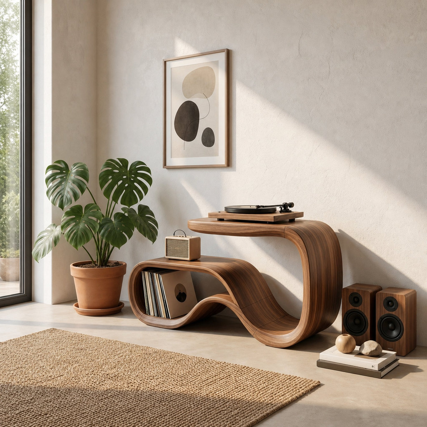 Contemporary Vinyl Record Stand For Living Room
