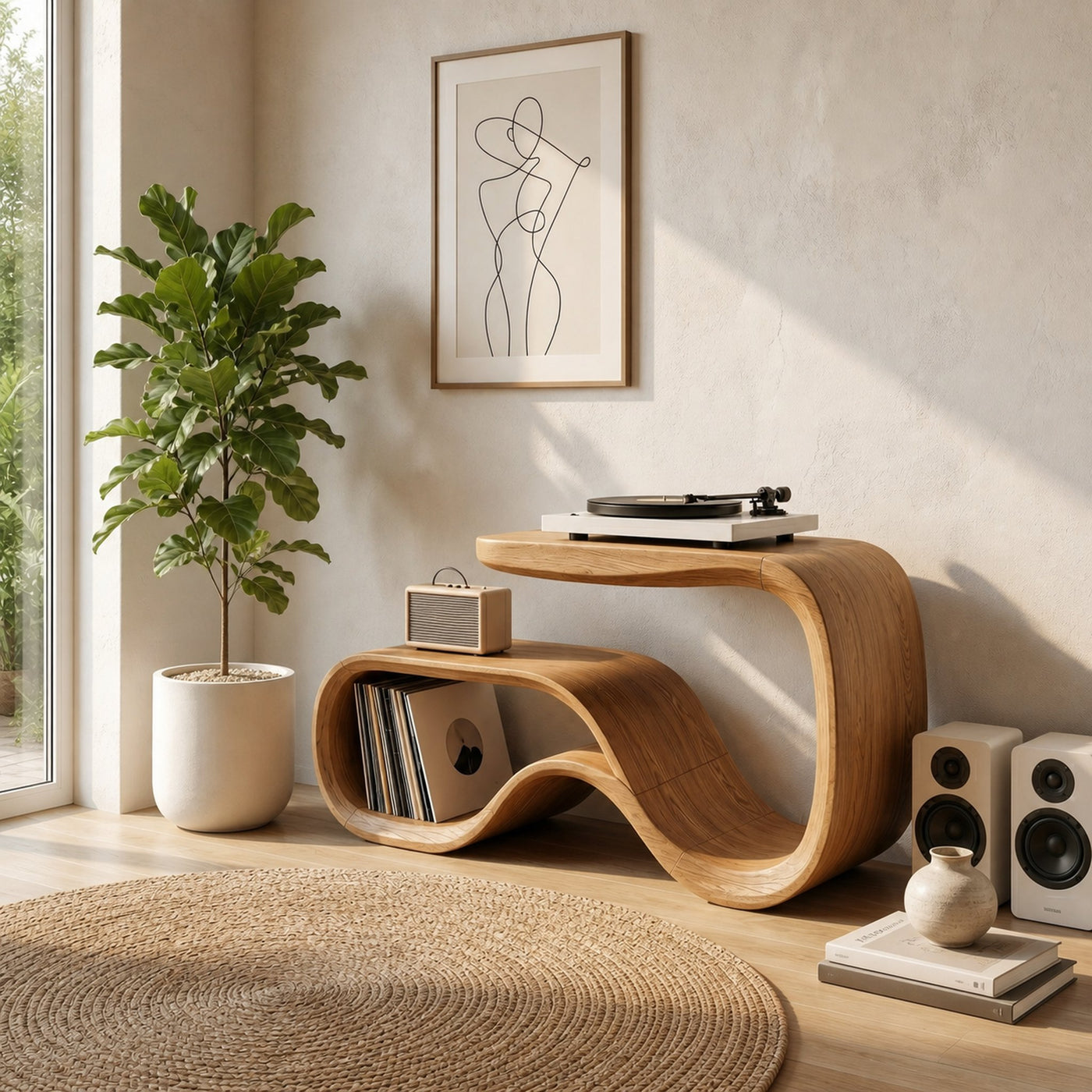Contemporary Vinyl Record Stand For Living Room - product view 4