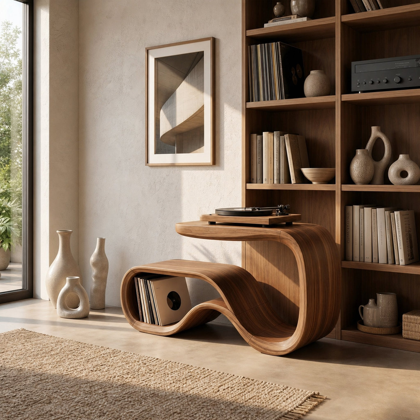 Contemporary Vinyl Record Stand For Living Room - product view 5
