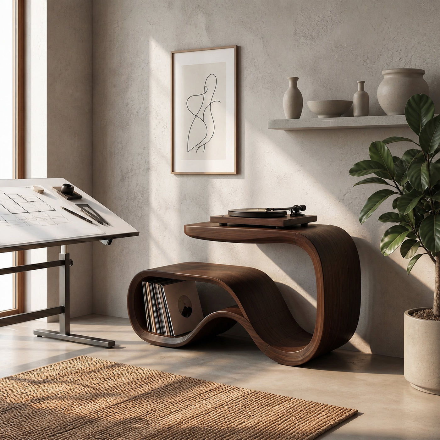 Contemporary Vinyl Record Stand For Living Room - product view 6