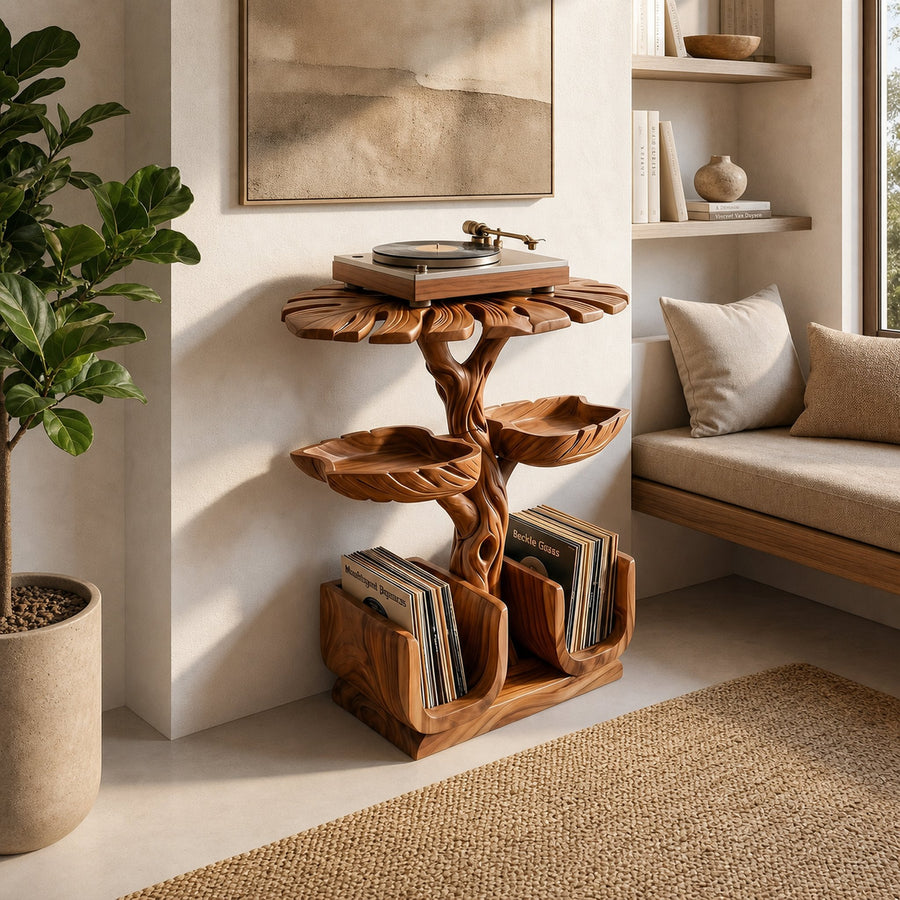 Contemporary Vinyl Record Stand For Lounge
