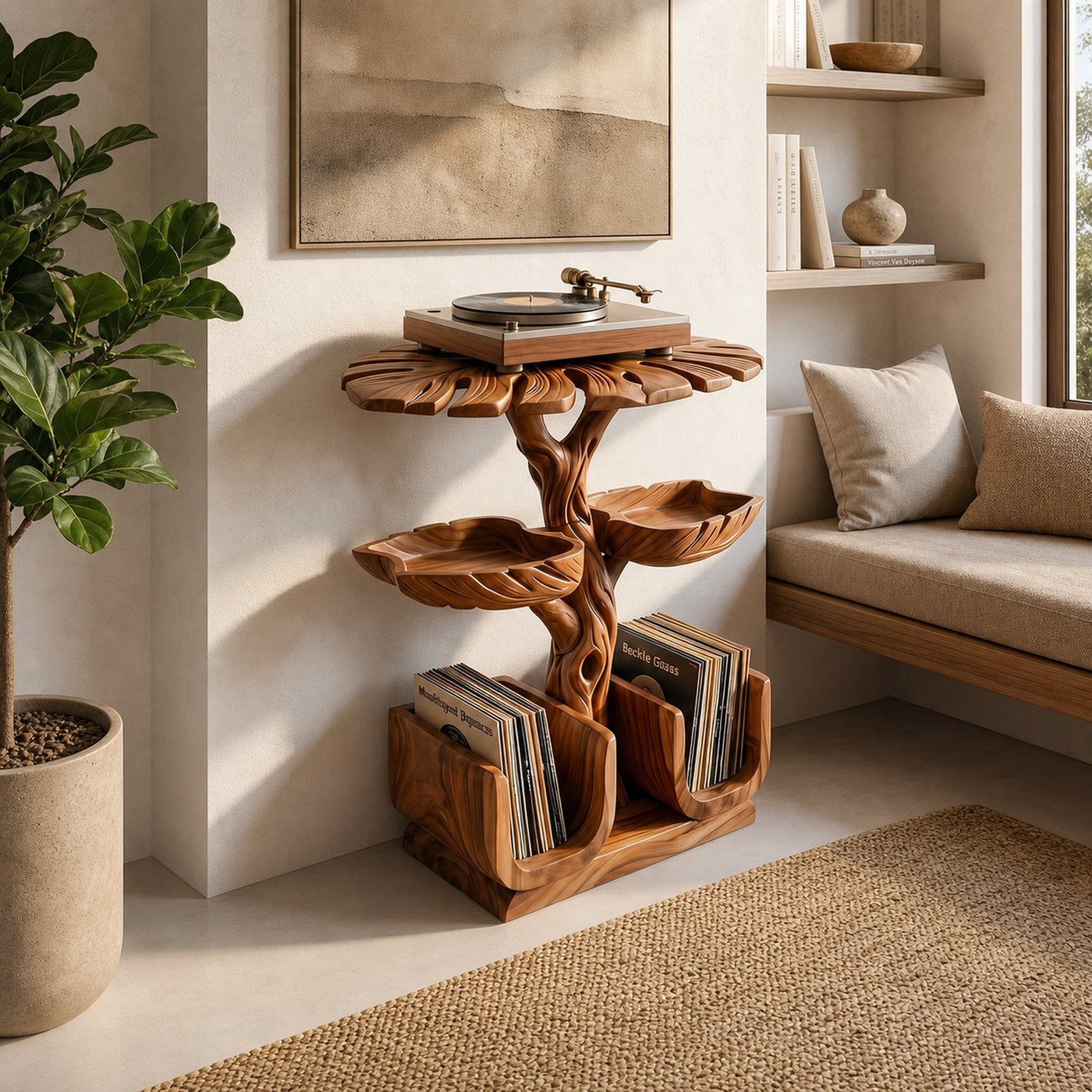 Contemporary Vinyl Record Stand For Lounge