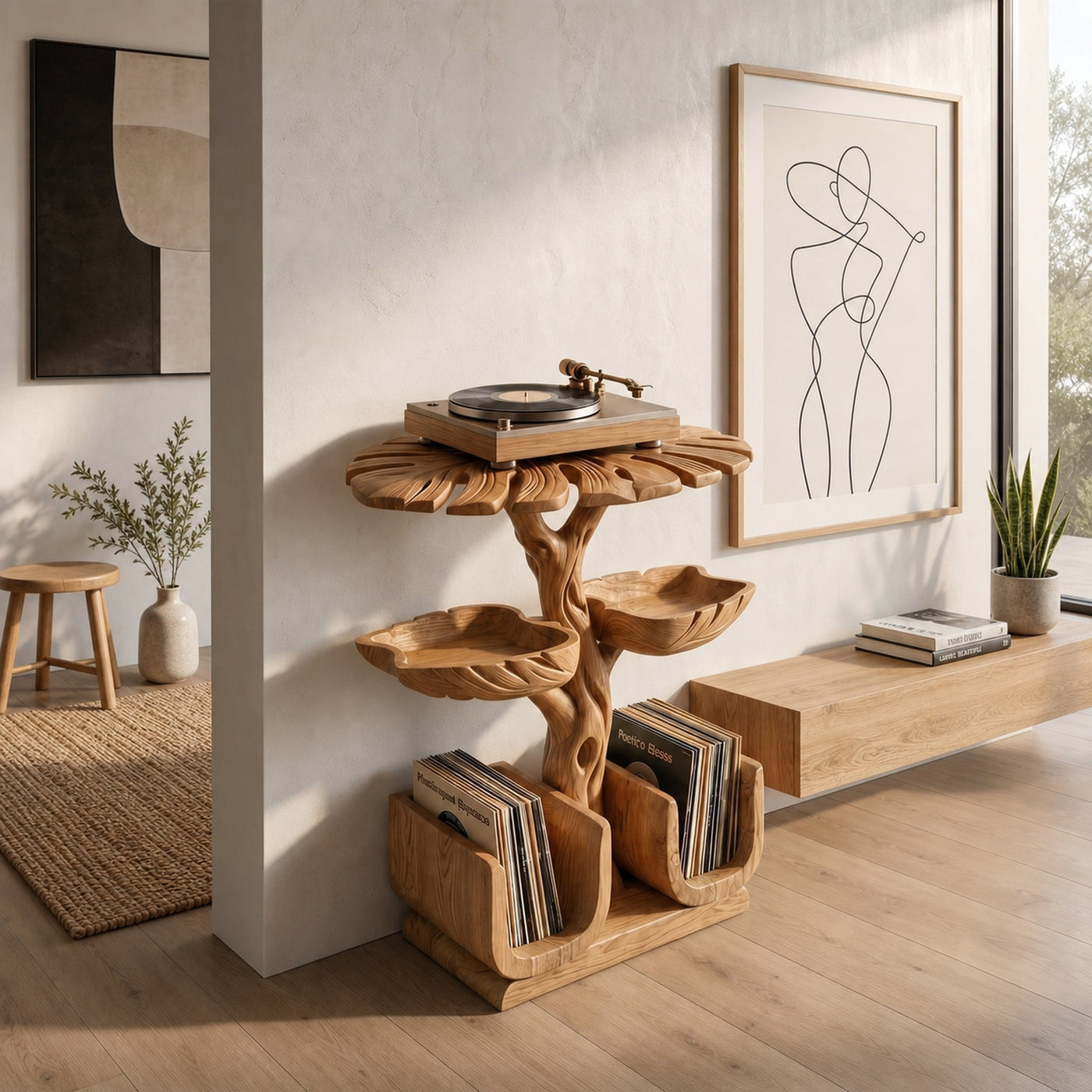Contemporary Vinyl Record Stand For Lounge - product view 4
