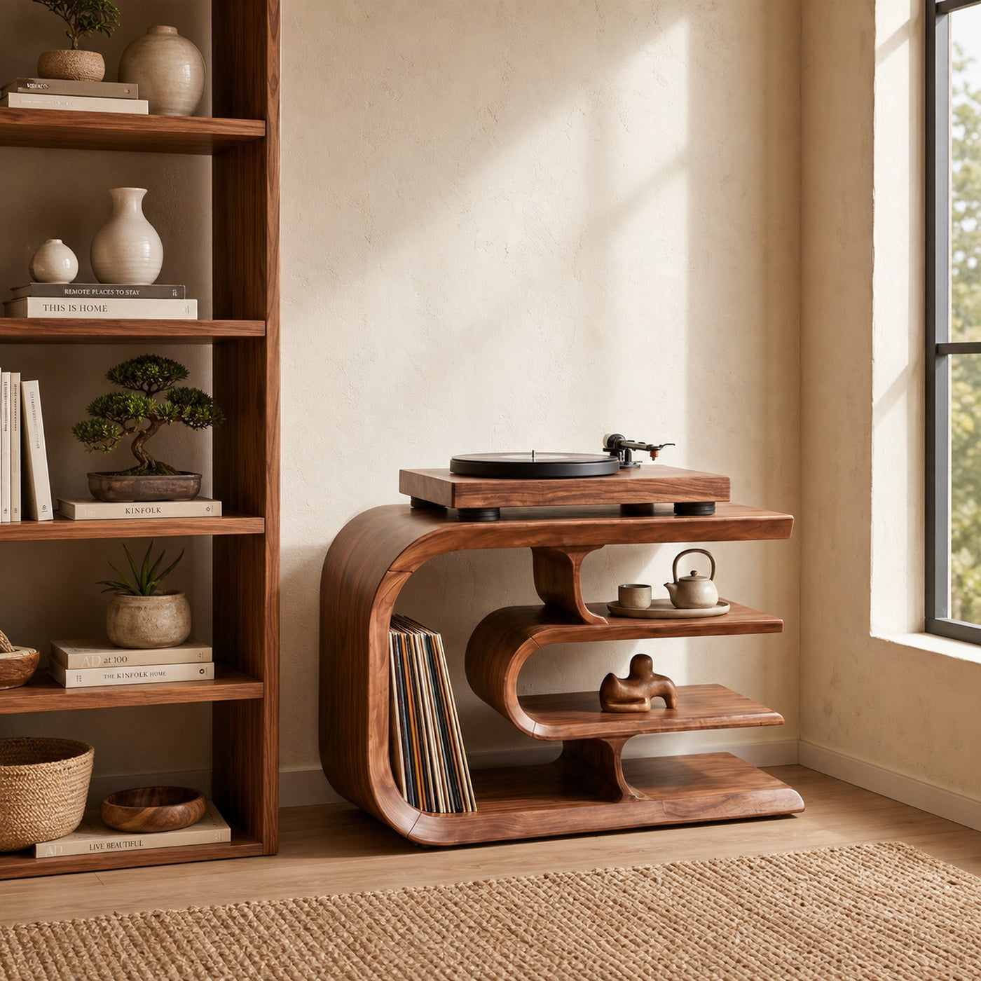Contemporary Vinyl Record Stand For Reading Corner - product view 2