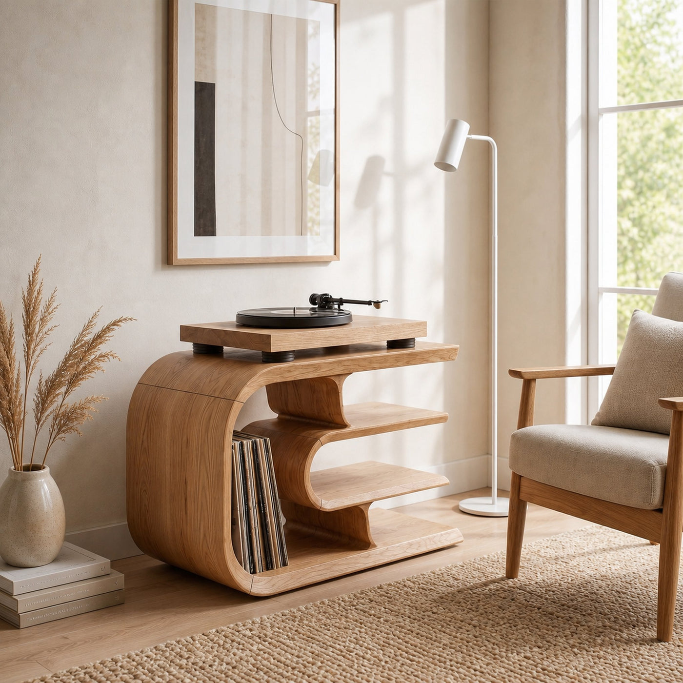 Contemporary Vinyl Record Stand For Reading Corner - product view 4